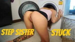 YOUJIZZ - Big Ass Stepsis Stuck in Washing Machine - XXX SexVid Porn Tube